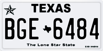 TX license plate BGE6484