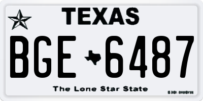 TX license plate BGE6487