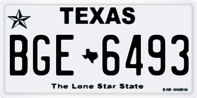 TX license plate BGE6493