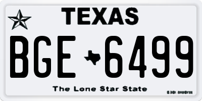 TX license plate BGE6499