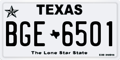 TX license plate BGE6501