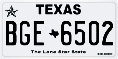 TX license plate BGE6502