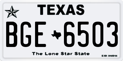 TX license plate BGE6503