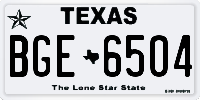 TX license plate BGE6504