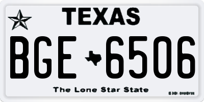 TX license plate BGE6506