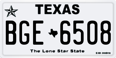 TX license plate BGE6508