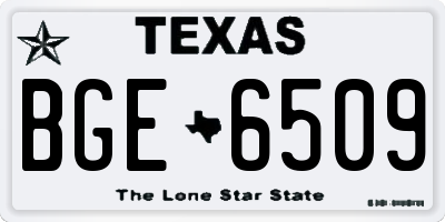 TX license plate BGE6509