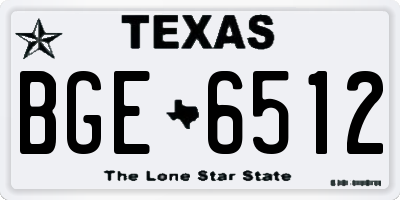 TX license plate BGE6512