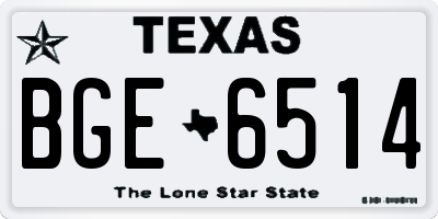TX license plate BGE6514