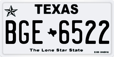 TX license plate BGE6522