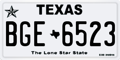 TX license plate BGE6523