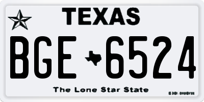 TX license plate BGE6524