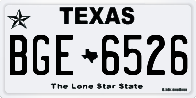 TX license plate BGE6526