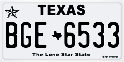 TX license plate BGE6533