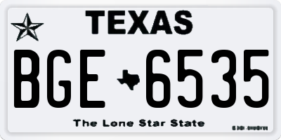 TX license plate BGE6535