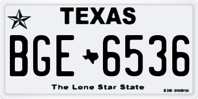 TX license plate BGE6536