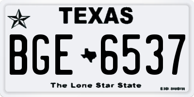 TX license plate BGE6537