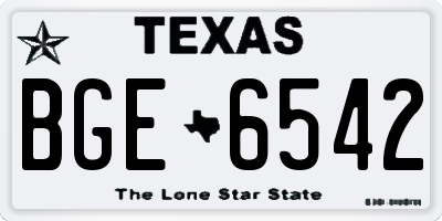 TX license plate BGE6542
