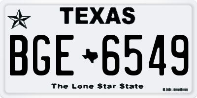 TX license plate BGE6549