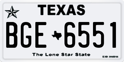 TX license plate BGE6551