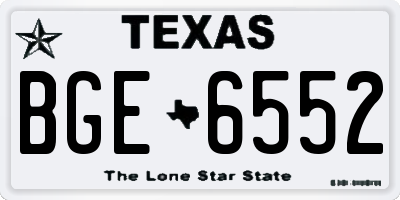 TX license plate BGE6552