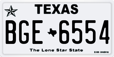 TX license plate BGE6554