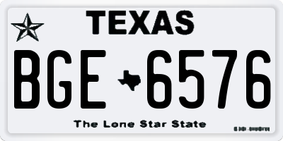 TX license plate BGE6576