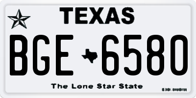 TX license plate BGE6580