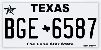 TX license plate BGE6587
