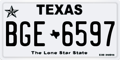 TX license plate BGE6597