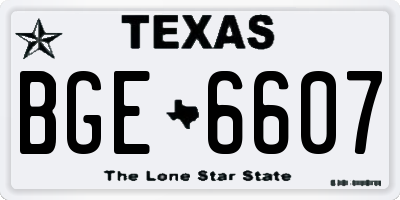 TX license plate BGE6607