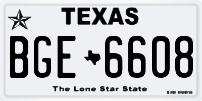 TX license plate BGE6608