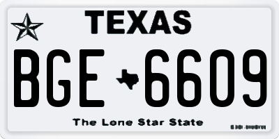 TX license plate BGE6609