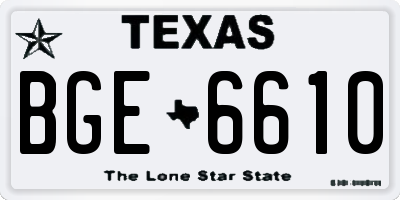 TX license plate BGE6610
