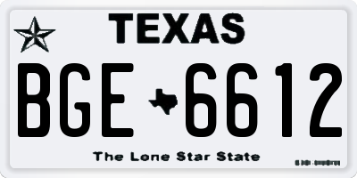 TX license plate BGE6612