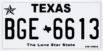 TX license plate BGE6613