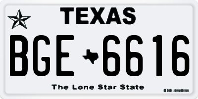TX license plate BGE6616