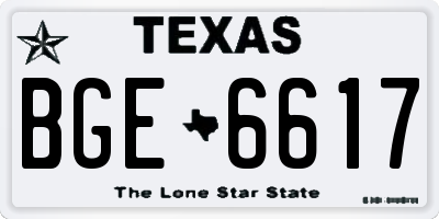 TX license plate BGE6617