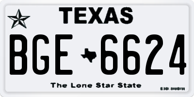 TX license plate BGE6624