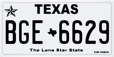 TX license plate BGE6629