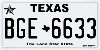 TX license plate BGE6633