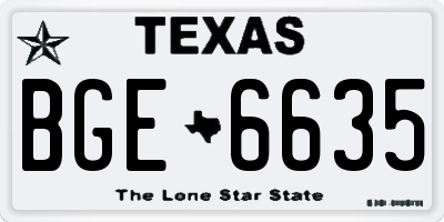 TX license plate BGE6635