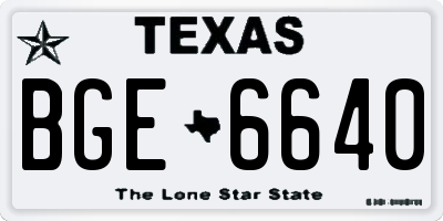 TX license plate BGE6640