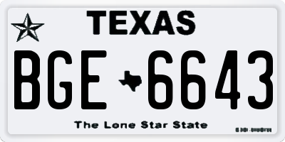 TX license plate BGE6643