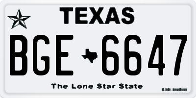 TX license plate BGE6647
