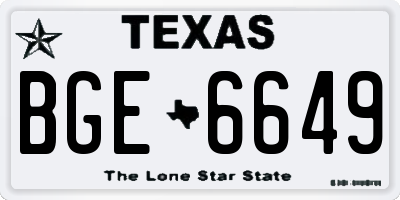 TX license plate BGE6649