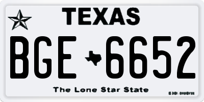 TX license plate BGE6652
