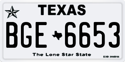 TX license plate BGE6653