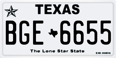 TX license plate BGE6655