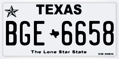 TX license plate BGE6658